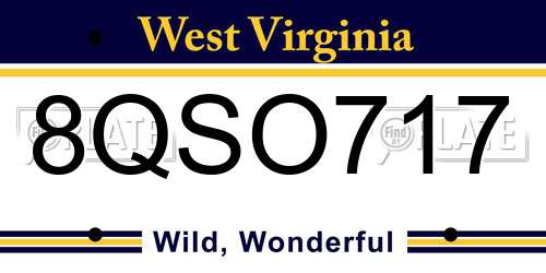 8QSO717 West Virginia License Plate