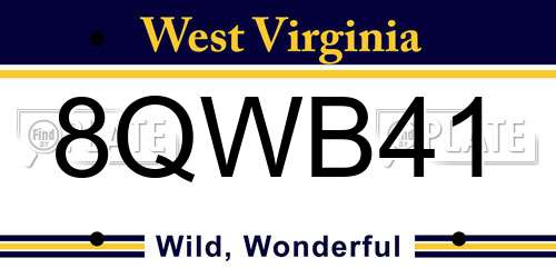 8QWB41 West Virginia License Plate