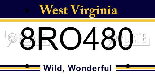 8RO480 West Virginia License Plate