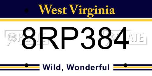 8RP384 West Virginia License Plate