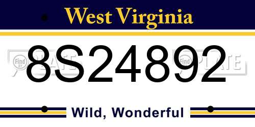 8S24892 West Virginia License Plate