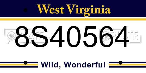 8S40564 West Virginia License Plate