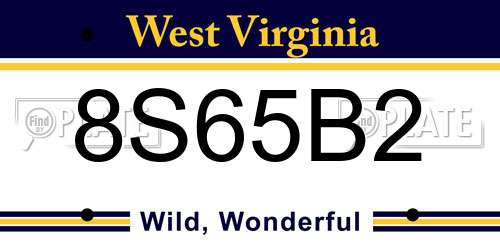 8S65B2 West Virginia License Plate