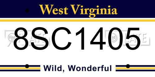 8SC1405 West Virginia License Plate