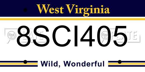 8SCI405 West Virginia License Plate