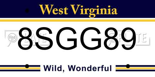 8SGG89 West Virginia License Plate