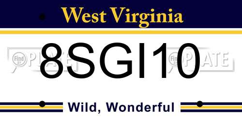 8SGI10 West Virginia License Plate