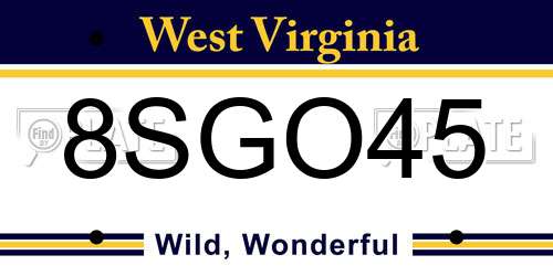 8SGO45 West Virginia License Plate
