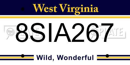 8SIA267 West Virginia License Plate