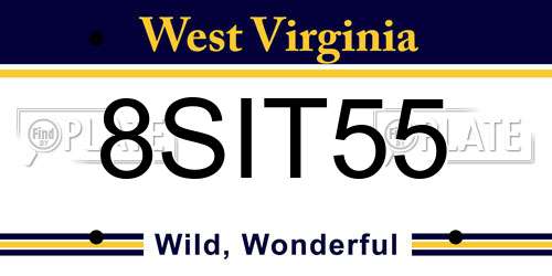 8SIT55 West Virginia License Plate
