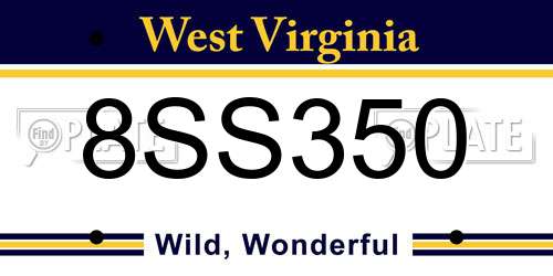 8SS350 West Virginia License Plate