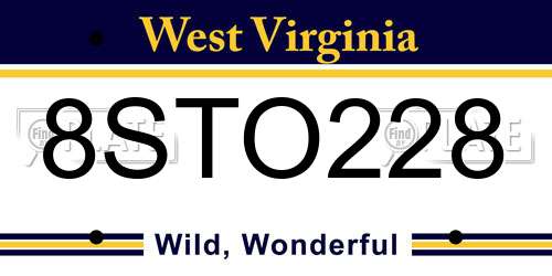 8STO228 West Virginia License Plate