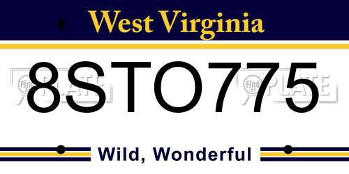 8STO775 West Virginia License Plate