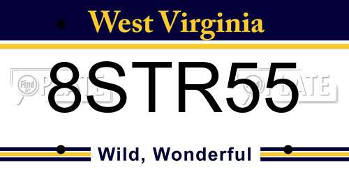 8STR55 West Virginia License Plate