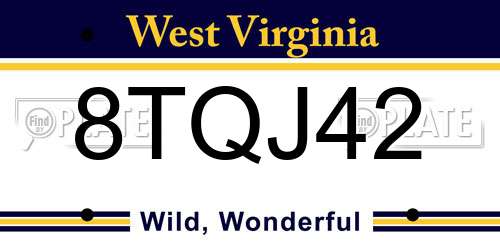 8TQJ42 West Virginia License Plate