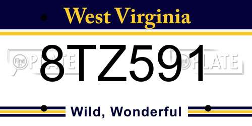 8TZ591 West Virginia License Plate