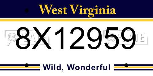8X12959 West Virginia License Plate