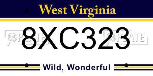 8XC323 West Virginia License Plate
