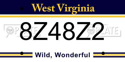 8Z48Z2 West Virginia License Plate