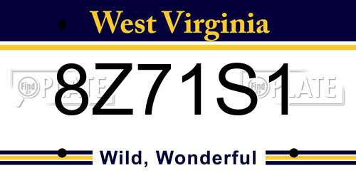 8Z71S1 West Virginia License Plate