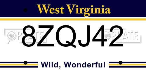 8ZQJ42 West Virginia License Plate