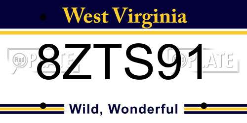 8ZTS91 West Virginia License Plate