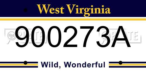 900273A West Virginia License Plate