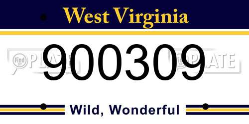 900309 West Virginia License Plate
