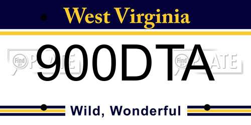 900DTA West Virginia License Plate