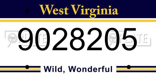 9028205 West Virginia License Plate