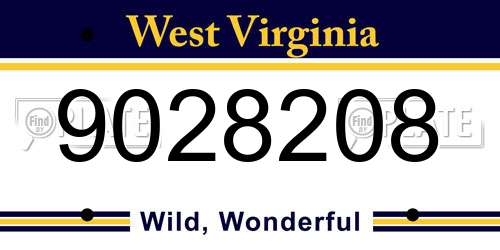 9028208 West Virginia License Plate