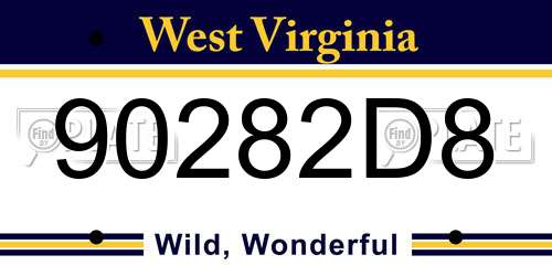 90282D8 West Virginia License Plate