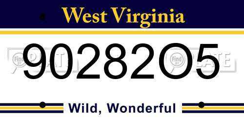 90282O5 West Virginia License Plate