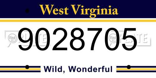 9028705 West Virginia License Plate