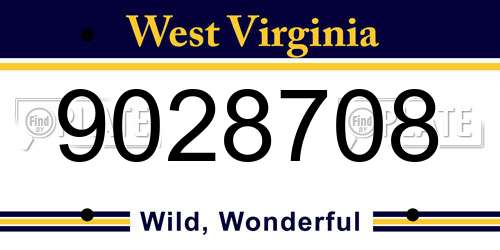 9028708 West Virginia License Plate