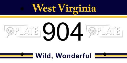 904 West Virginia License Plate