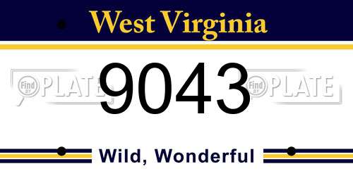 9043 West Virginia License Plate