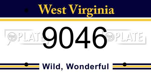 9046 West Virginia License Plate