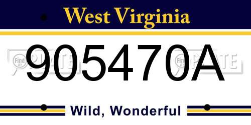 905470A West Virginia License Plate