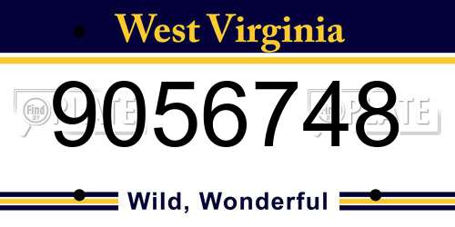 9056748 West Virginia License Plate