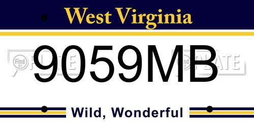 9059MB West Virginia License Plate