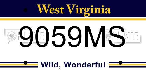 9059MS West Virginia License Plate