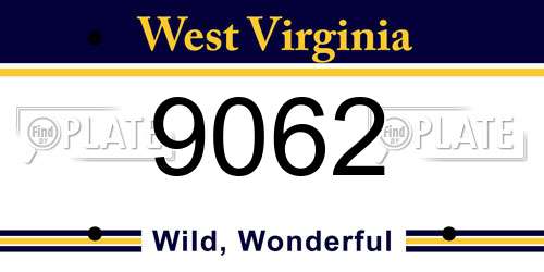 9062 West Virginia License Plate