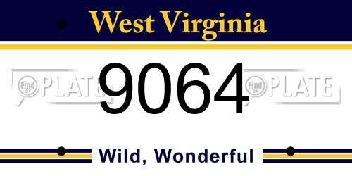 9064 West Virginia License Plate