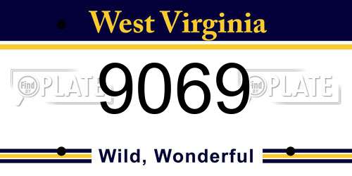 9069 West Virginia License Plate