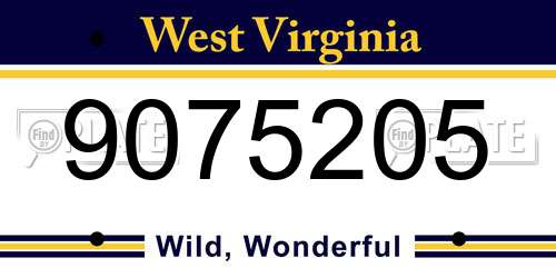 9075205 West Virginia License Plate