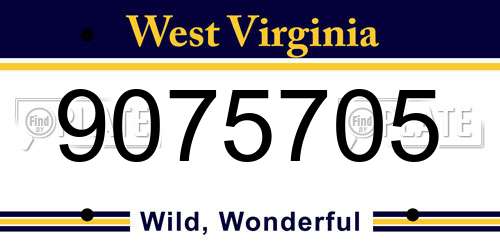 9075705 West Virginia License Plate