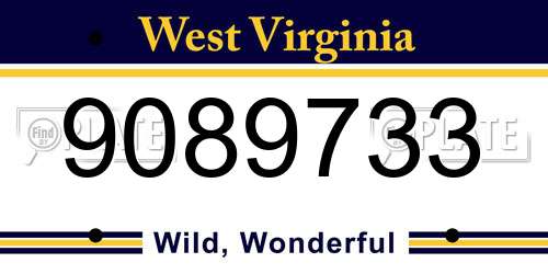 9089733 West Virginia License Plate