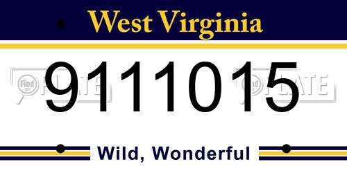 9111015 West Virginia License Plate