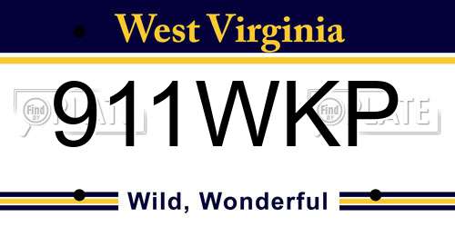 911WKP West Virginia License Plate